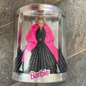 Happy Holidays Barbie 1998 rare print mistake
